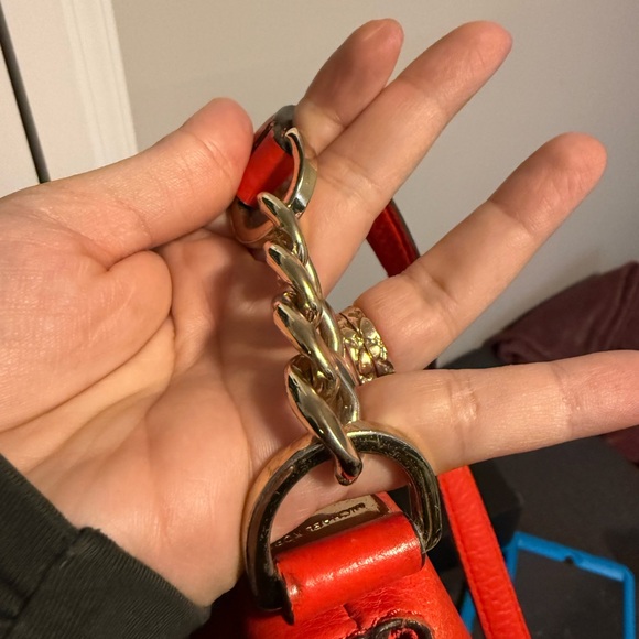 Michael Kors Red Leather Shoulder Bag - Picture 8 of 9